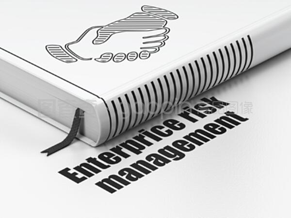 金融概念書握手,白色背景下的企業(yè)價格風險管理